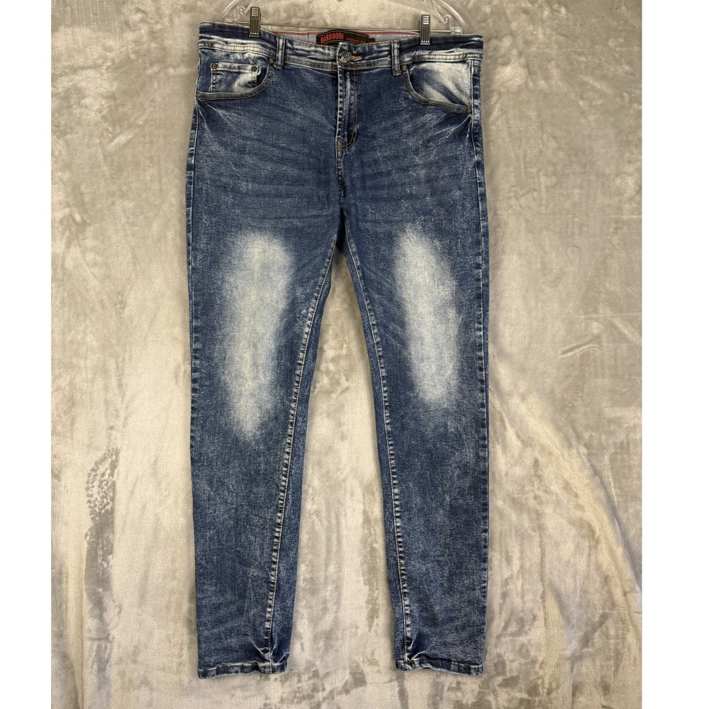 HARD SODA Men's Distressed Wash Slim Fit Jeans W36 Blue‎ Denim